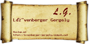 Lövenberger Gergely névjegykártya
