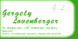 gergely lovenberger business card